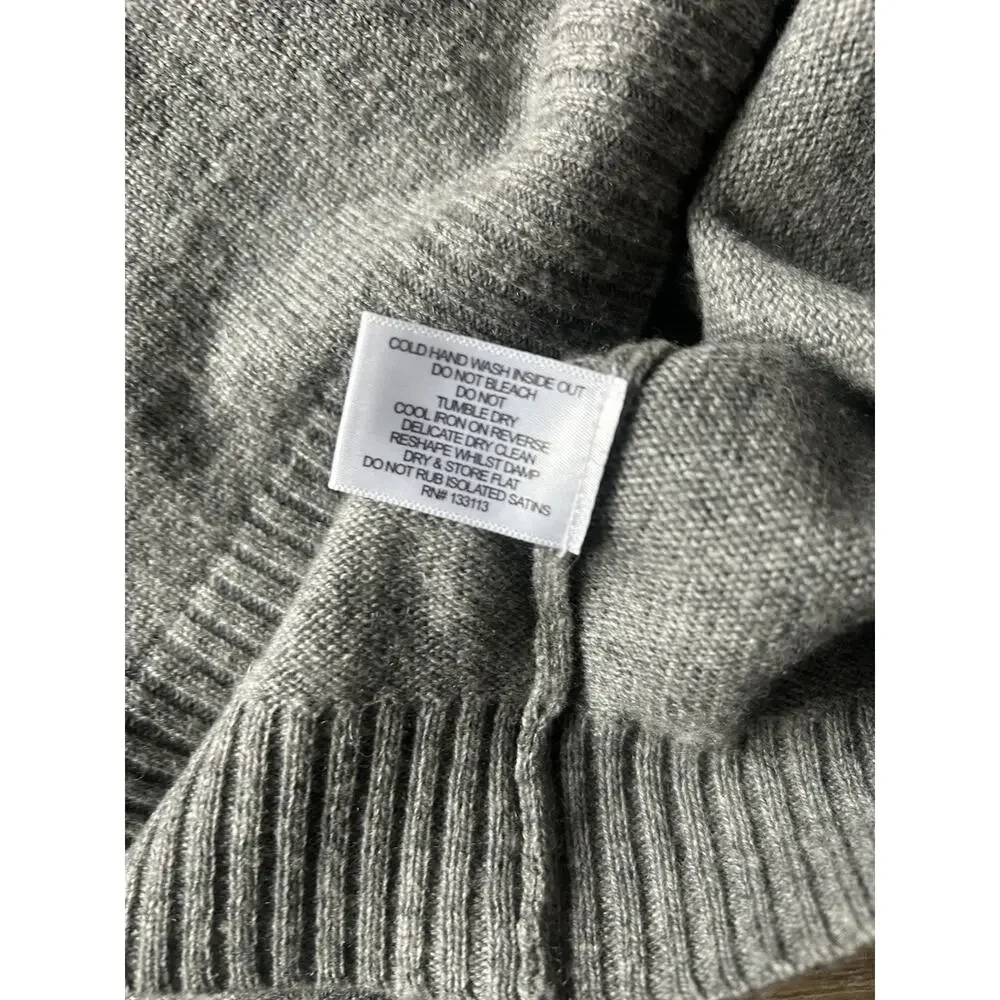 Lisa Todd Cashmere Merino Wool Sweater Women’s M Gray Cowl Neck Zip Knit MINT - Picture 8 of 13